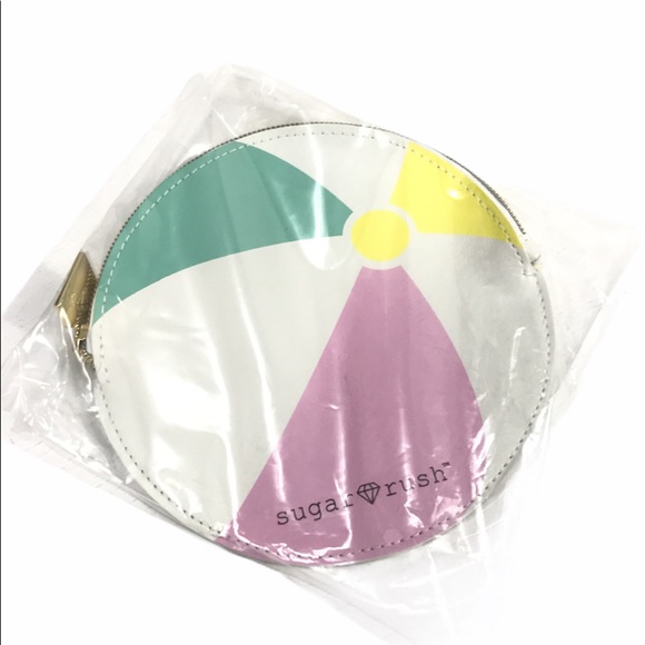 Sugar Rush Beach Ball Cosmetic Bag, Pink, White - Picture 3 of 4
